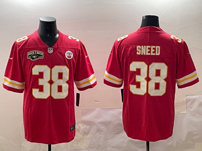 Men Kansas City Chiefs 38 Sneed Red Second generations 2025 Nike Limited NFL Jersey style 4